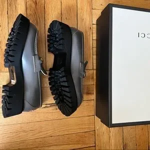 Gucci | Shoes | Nwb Mens Gucci Harald Lug Sole Grey Loafers  display picture 1